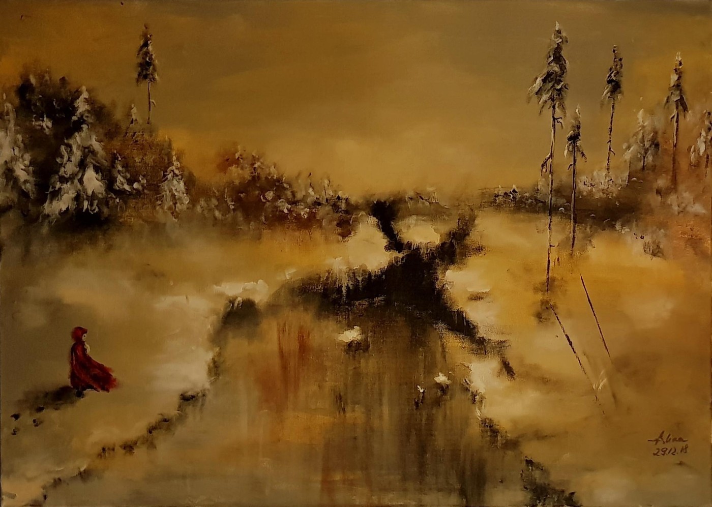 ArteDiAlina.com painting: searching the wolf